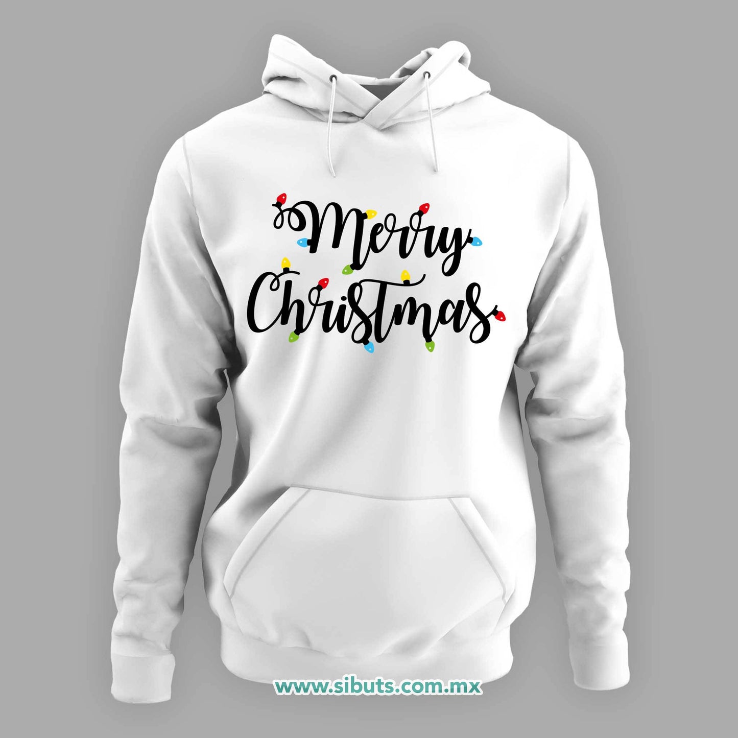 Sudadera Mujer Gorro Merry Chrismas Focos