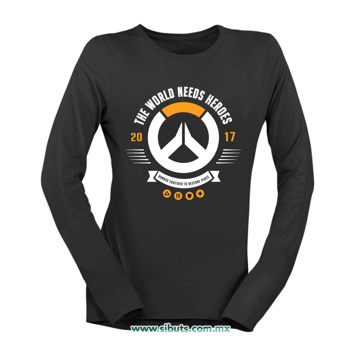 Playera Mujer Manga Larga Overwatch World Needs Heroes Gamer