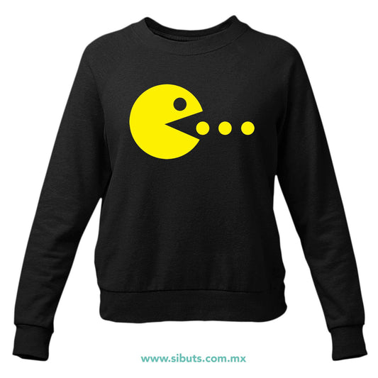 Sudadera Mujer Cuello Redondo Pacman Gamer