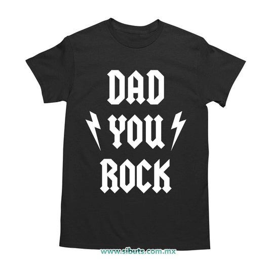 Playera Hombre Papá Rockero Dad You Rock