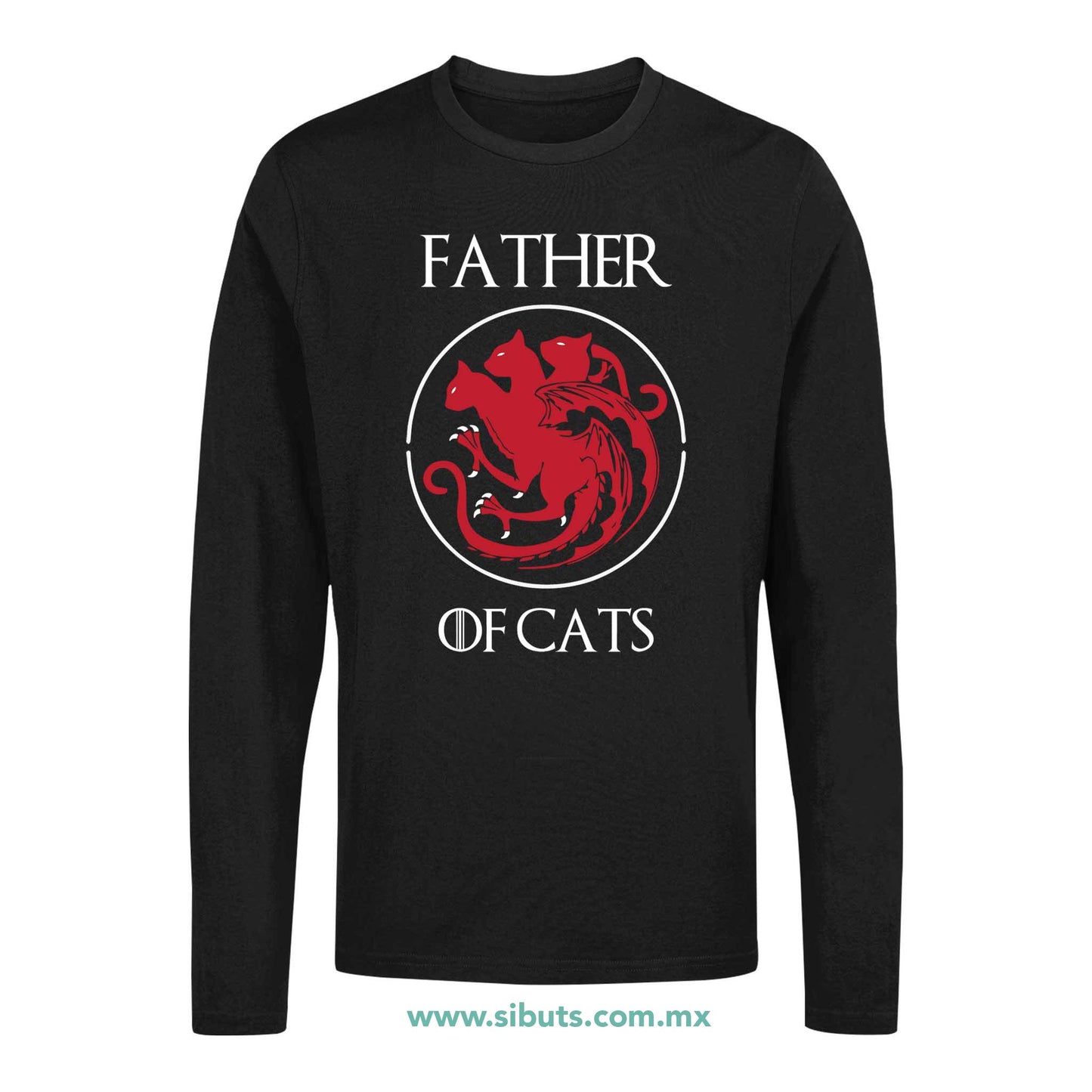 Playera Hombre Manga Larga Papá Father Of Cats Game Of Thrones