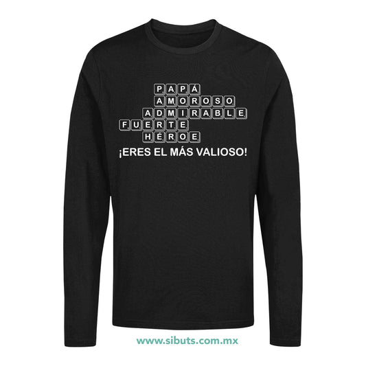Playera Hombre Manga Larga Papá Scrabble