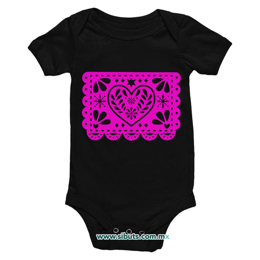 Pañalero Bebé Papel Picado Corazón Día de Muertos