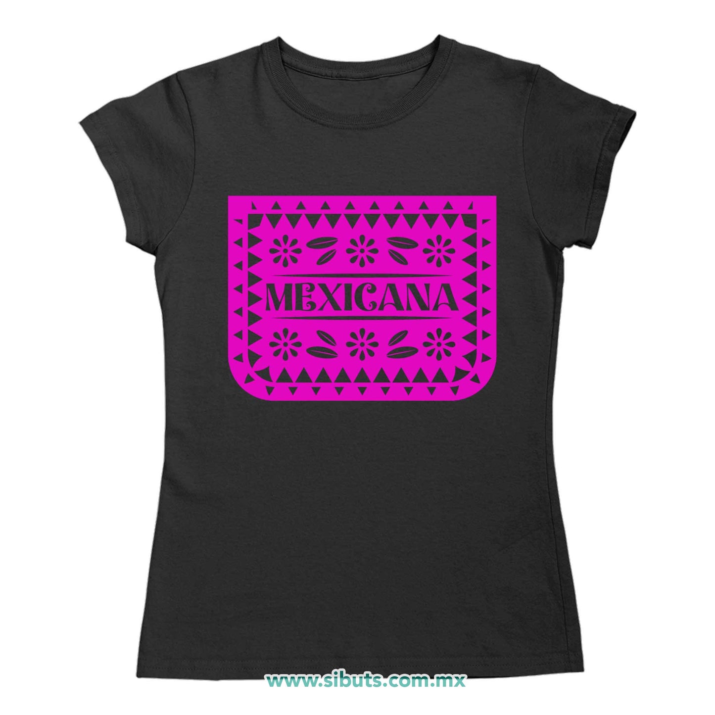 Playera Mujer Papel Picado Mexicana Día de Muertos