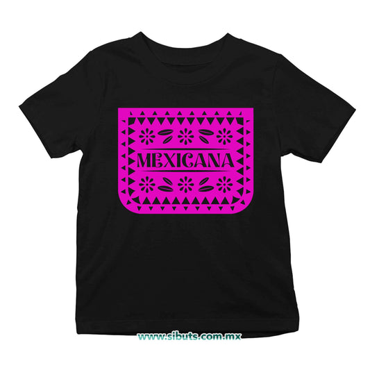 Playera Niña Papel Picado Mexicana Día de Muertos