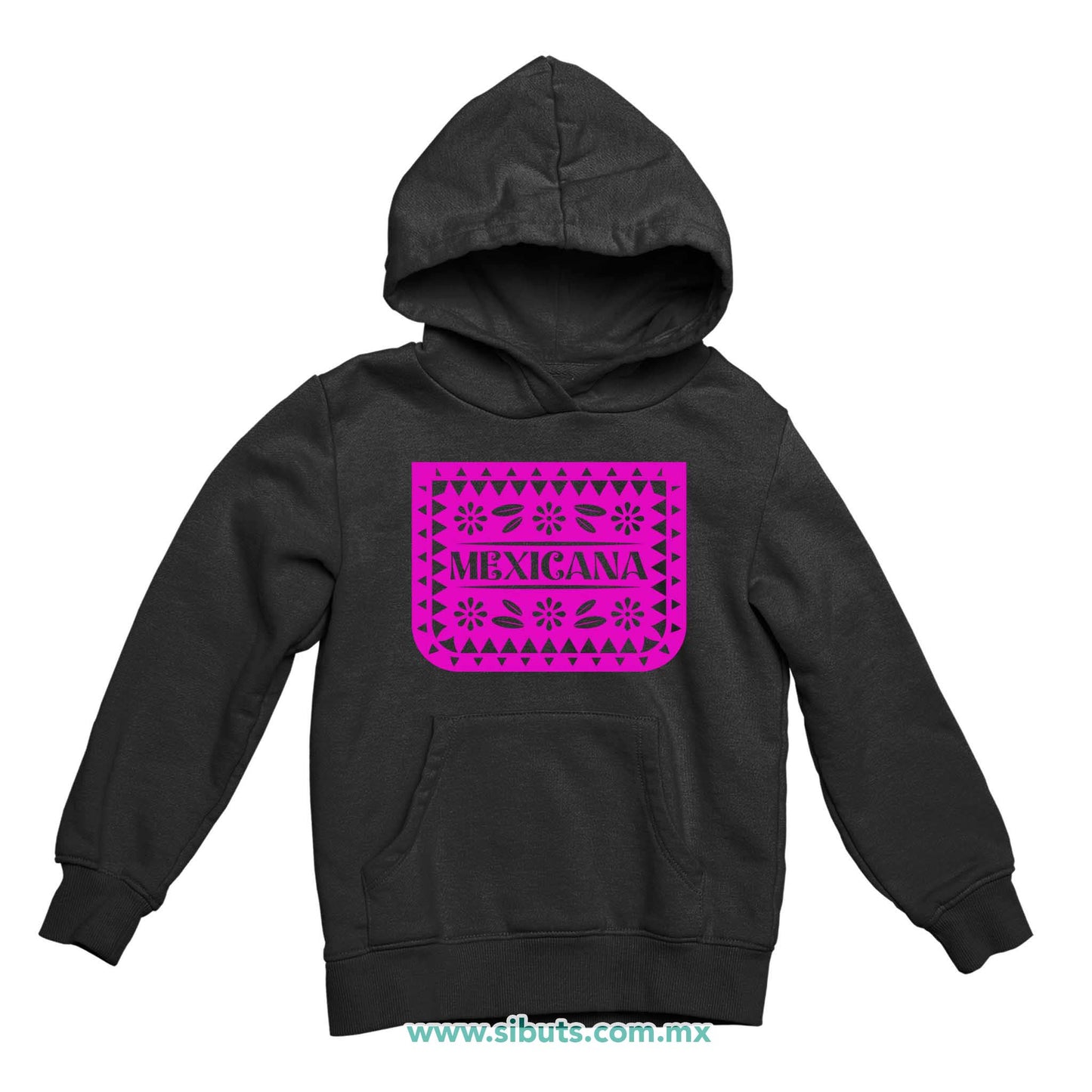 Sudadera Niña Gorro Papel Picado Mexicana Día de Muertos
