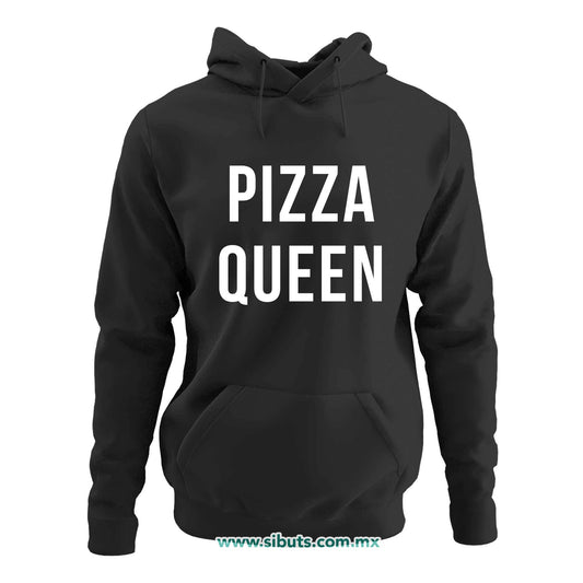 Sudadera Mujer Gorro Frase Reina De La Pizza