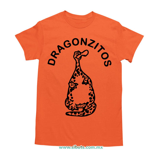 Playera Hombre Dulces Dragonzito Naranja
