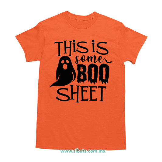 Playera Hombre Halloween This Is Some Boo Sheet
