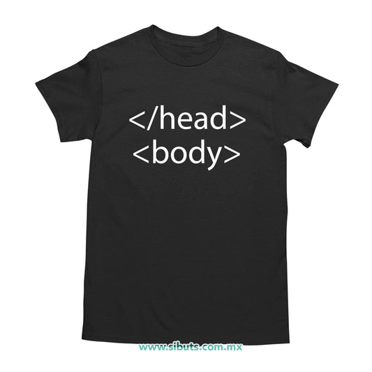 Playera Hombre Geek Head Body HTML Código