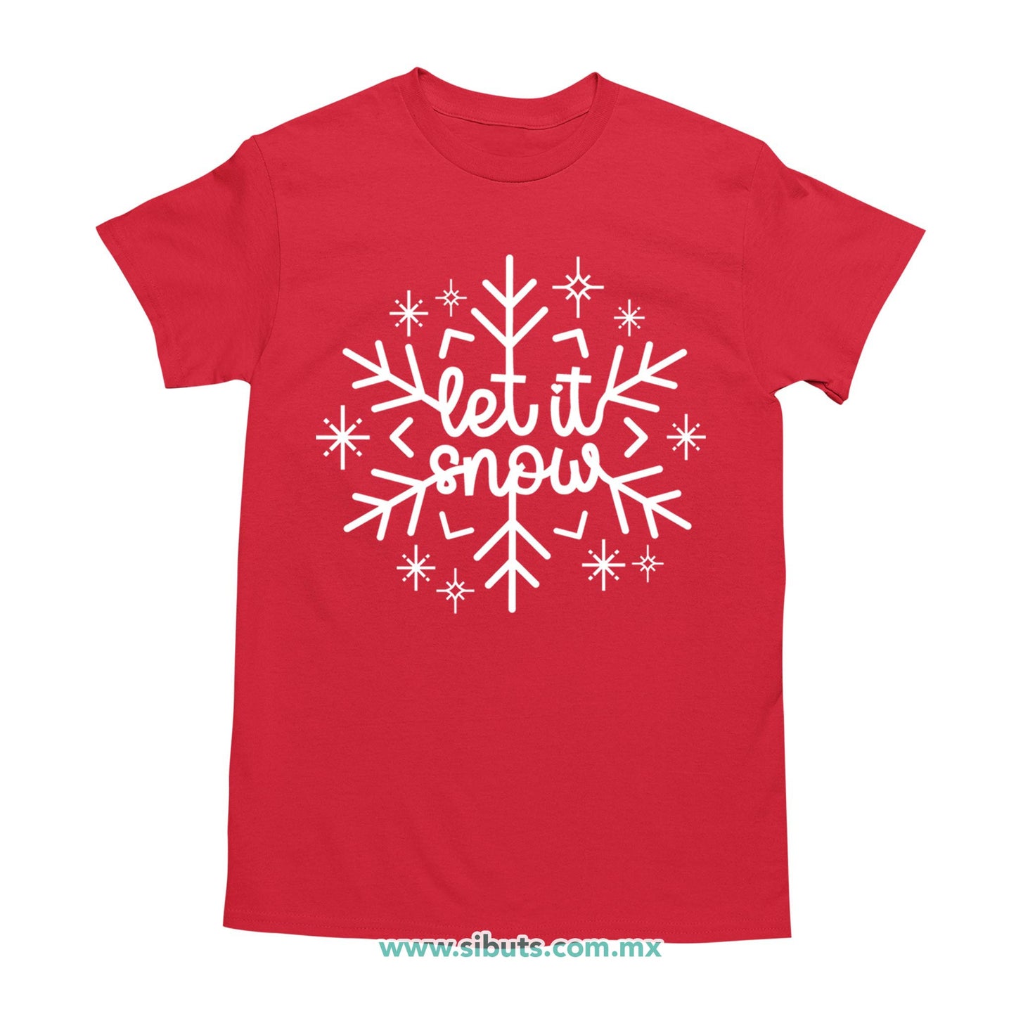 Playera Hombre Copo De Nieve Let It Snow