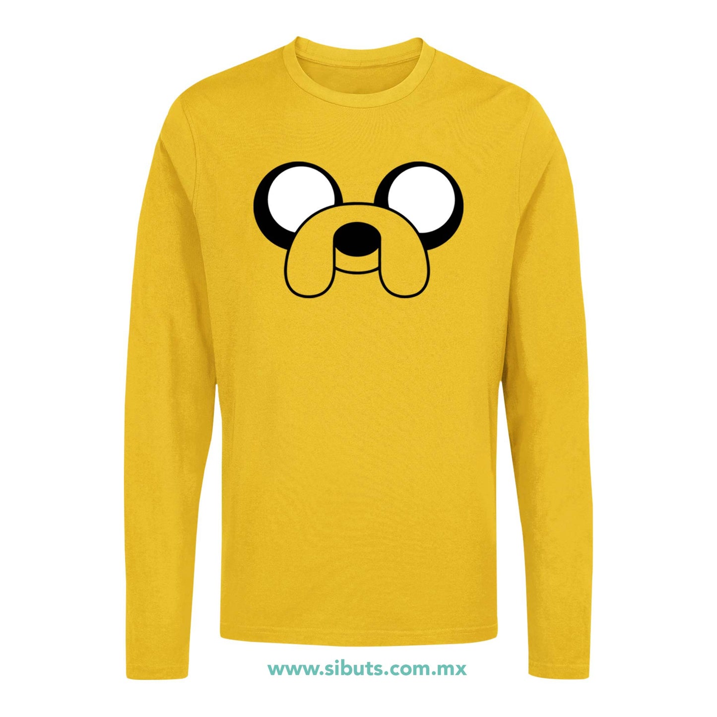 Playera Hombre Manga Larga Hora De Aventura Jake