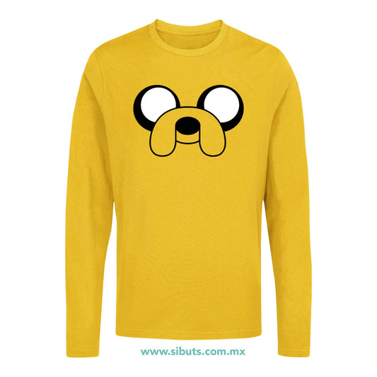 Playera Hombre Manga Larga Hora De Aventura Jake