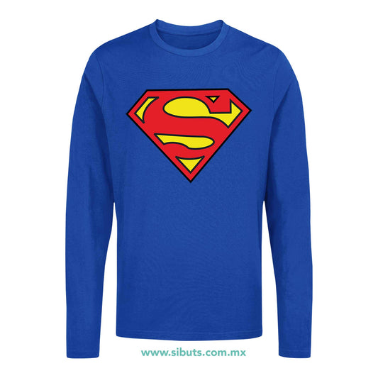 Playera Hombre Manga Larga Superman