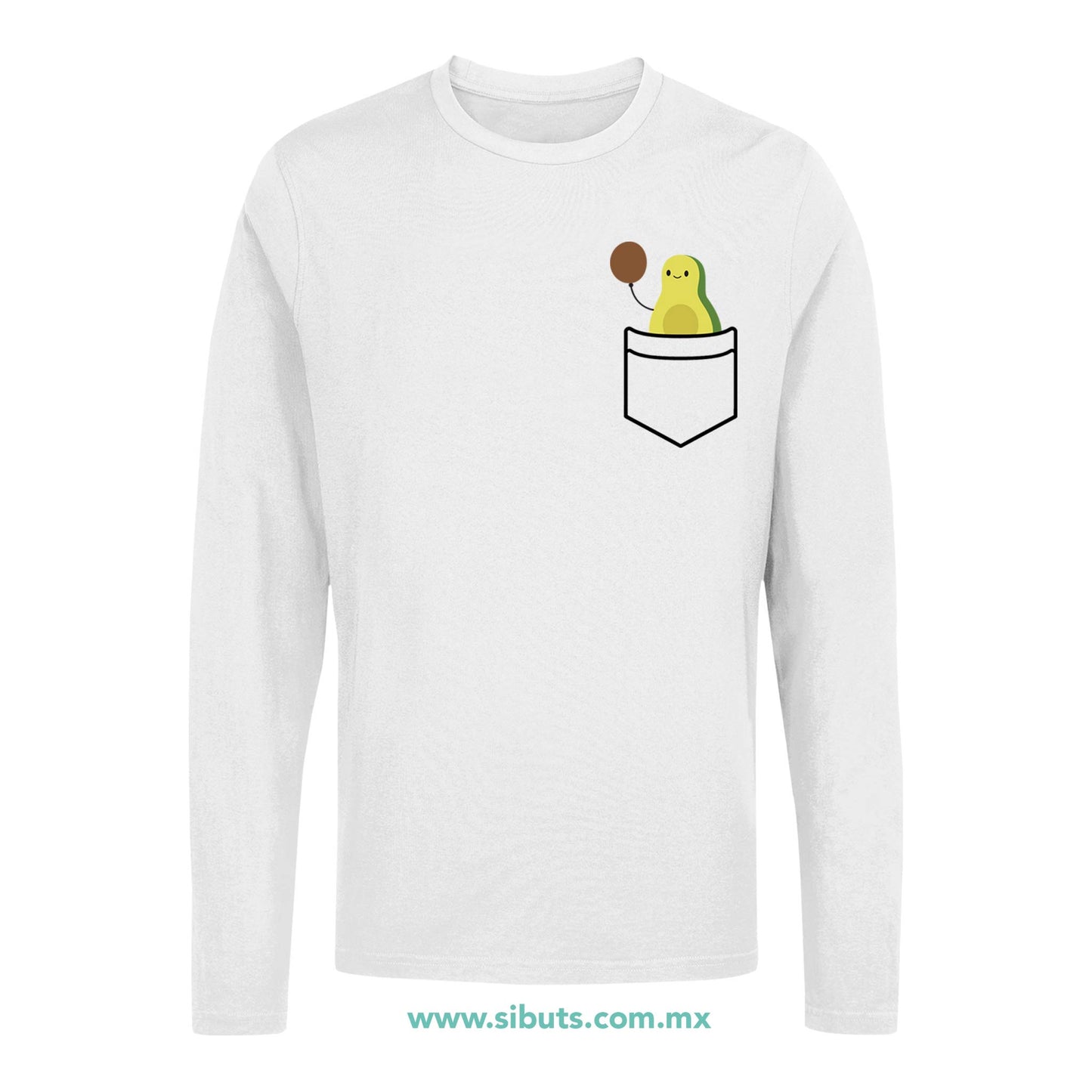 Playera Hombre Manga Larga Aguacate Con Balón