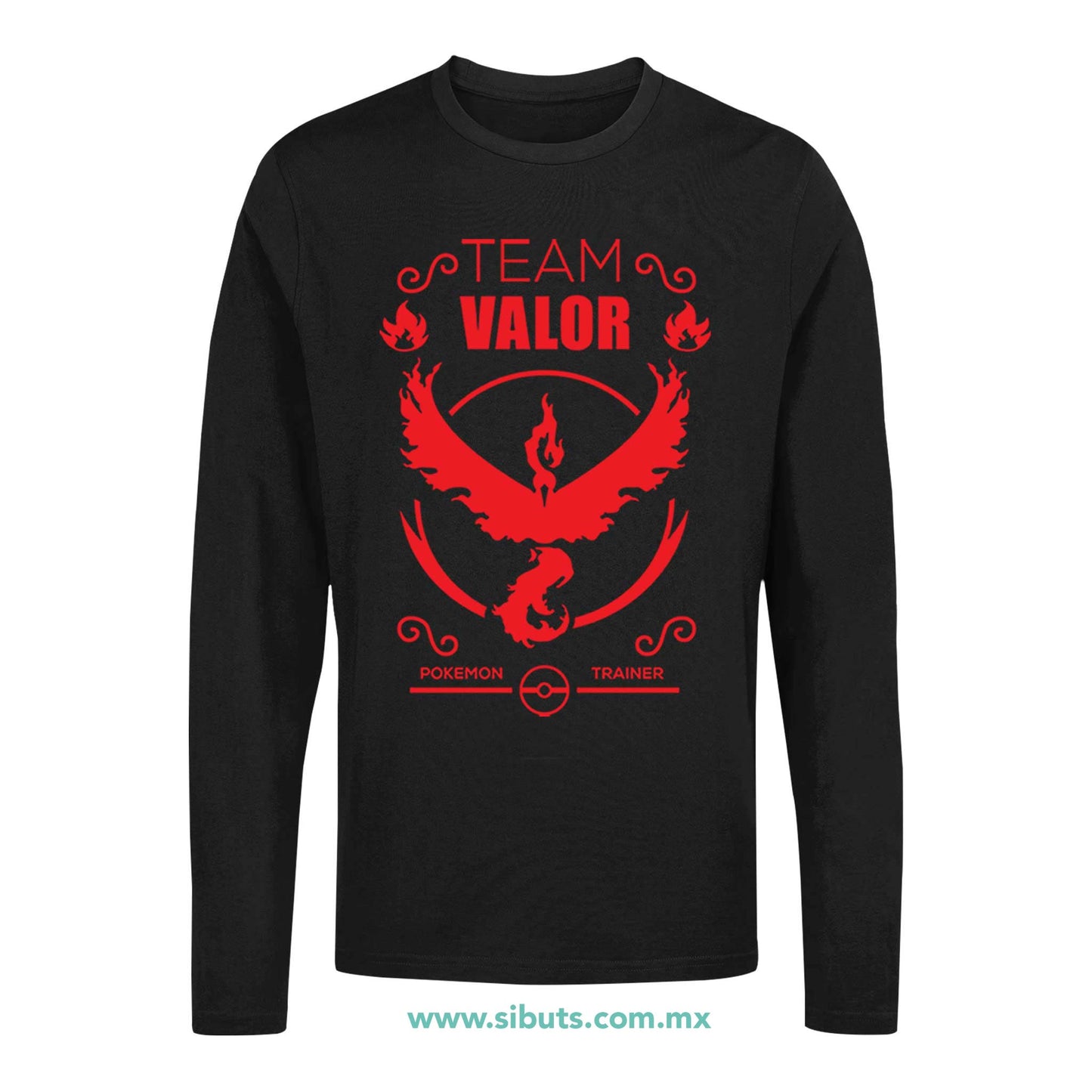 Playera Hombre Manga Larga Pokemon Go Team Valor