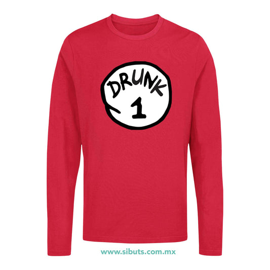 Playera Hombre Manga Larga Dr. Seuss Drunk 1