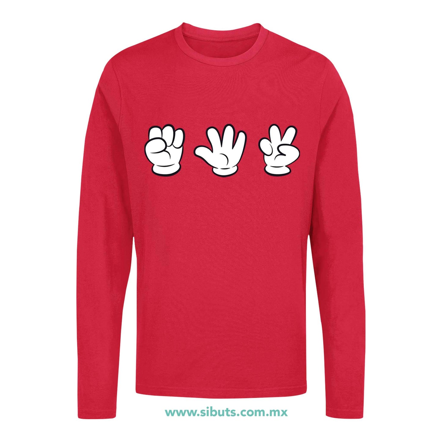 Playera Hombre Manga Larga Juego Piedra Papel O Tijera