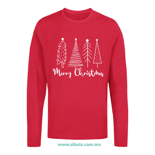 Playera Hombre Manga Larga Merry Christmas