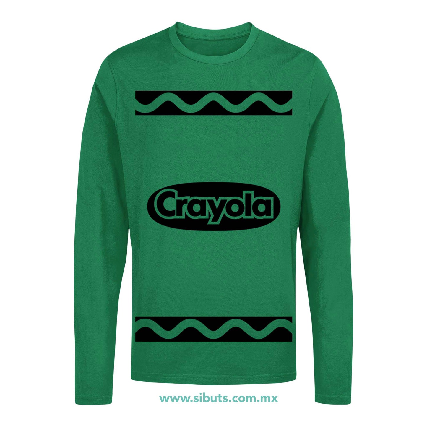 Playera Hombre Manga Larga Crayola Verde