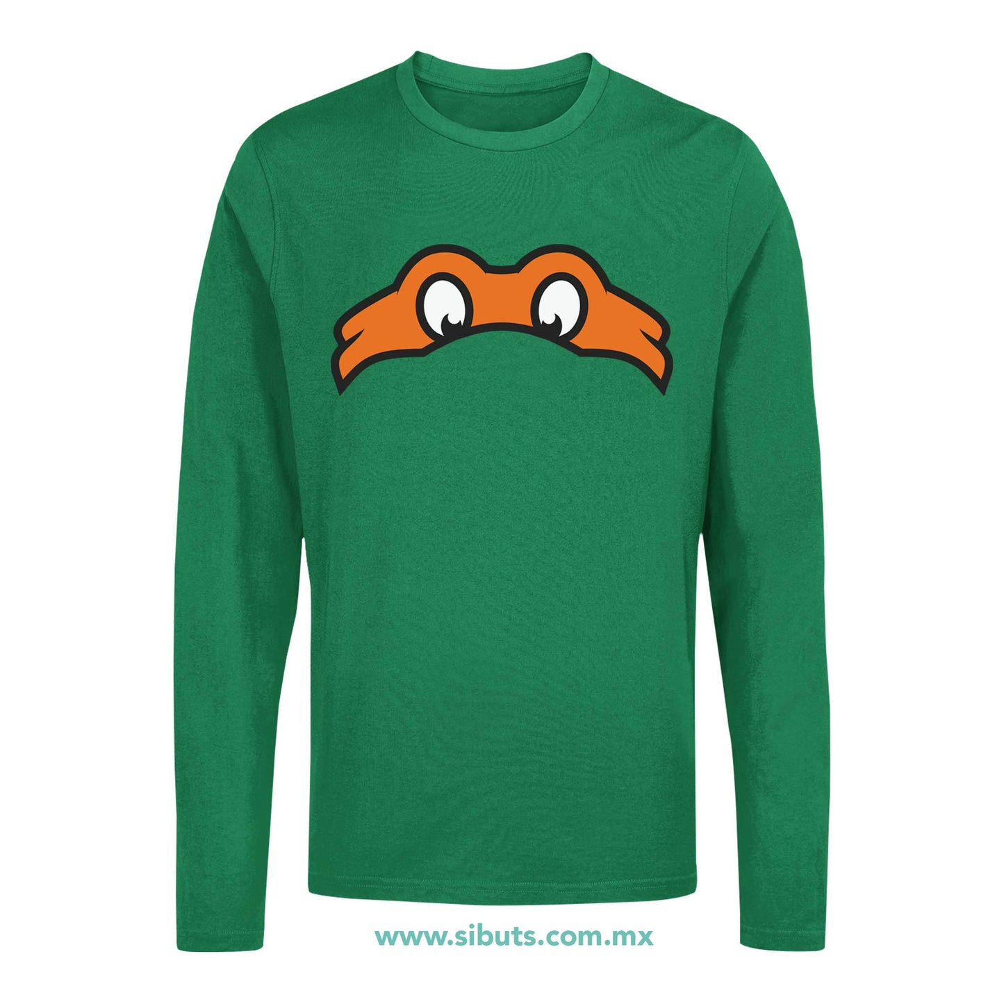 Playera Hombre Manga Larga Tortuga Ninja Miguel Angel