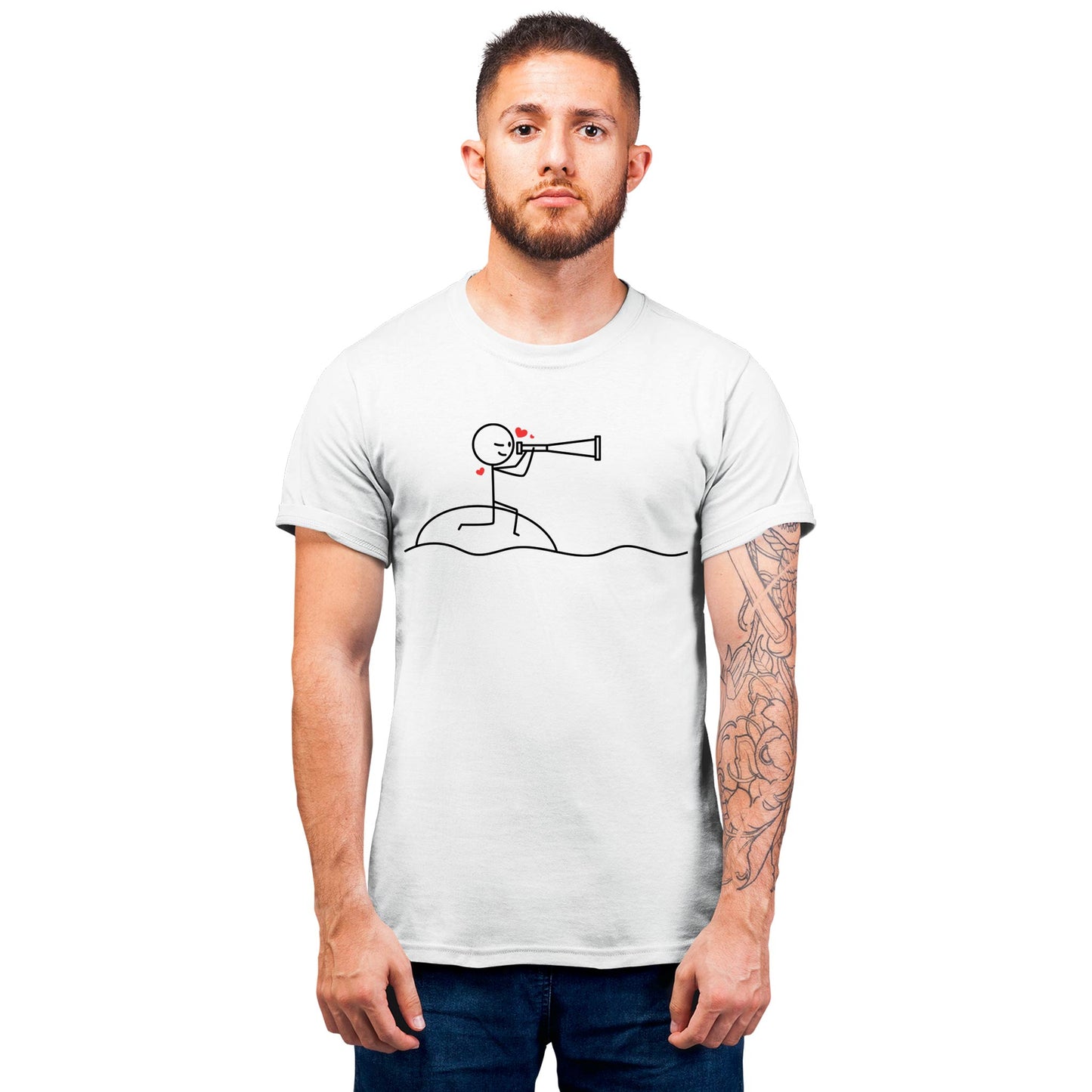 Playera para Parejas Dibujo Amor a Distancia