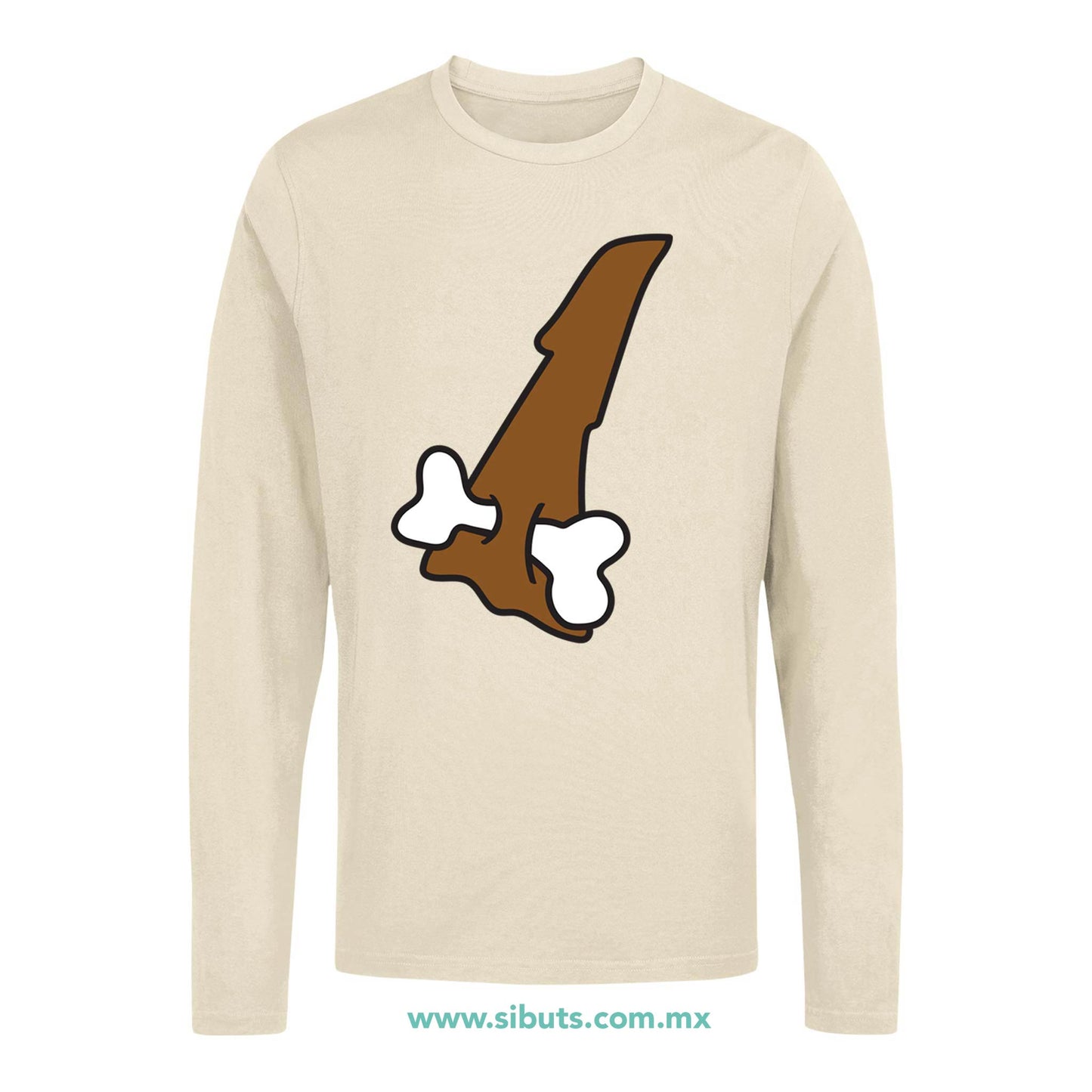 Playera Hombre Manga Larga Picapiedra Bam Bam