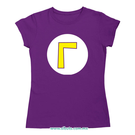 Playera Mujer Mario Bros Waluigi