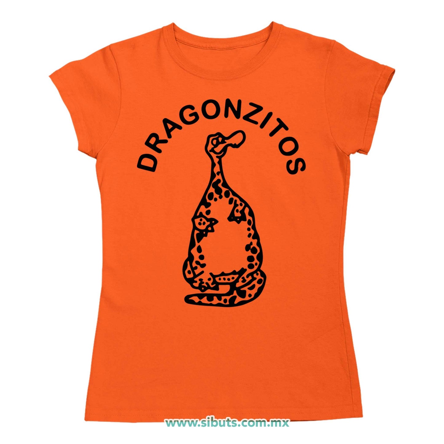 Playera Mujer Dulces Dragonzito Naranja