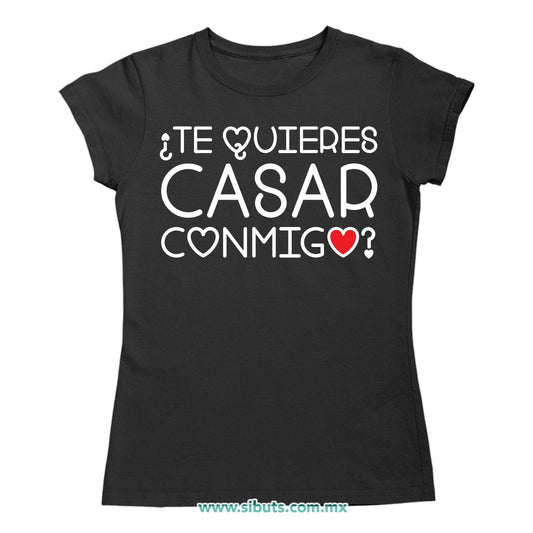Playera Mujer Te Quieres Casar Conmigo Boda