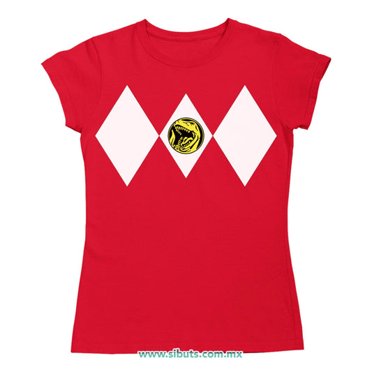 Playera Mujer Power Ranger Rojo
