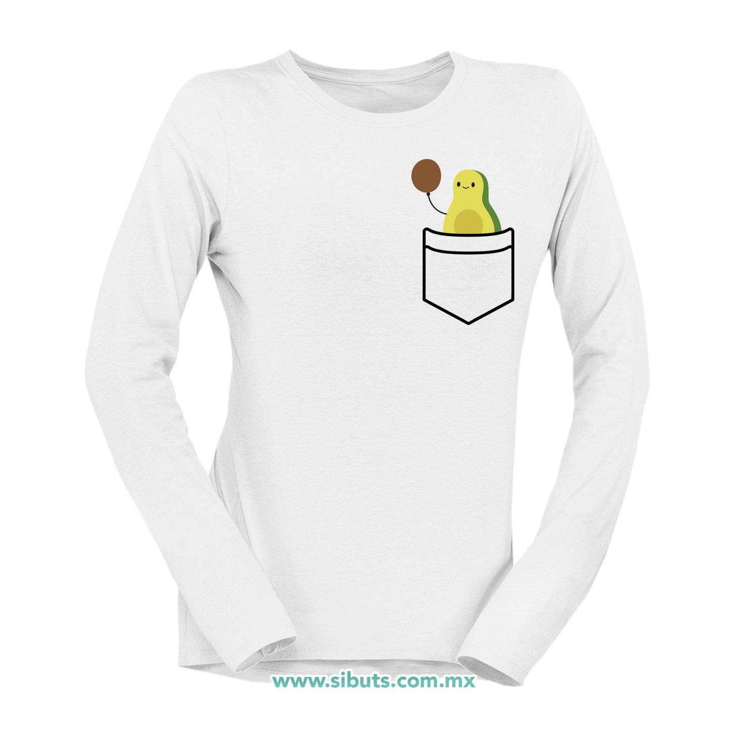 Playera Mujer Manga Larga Aguacate Con Balón