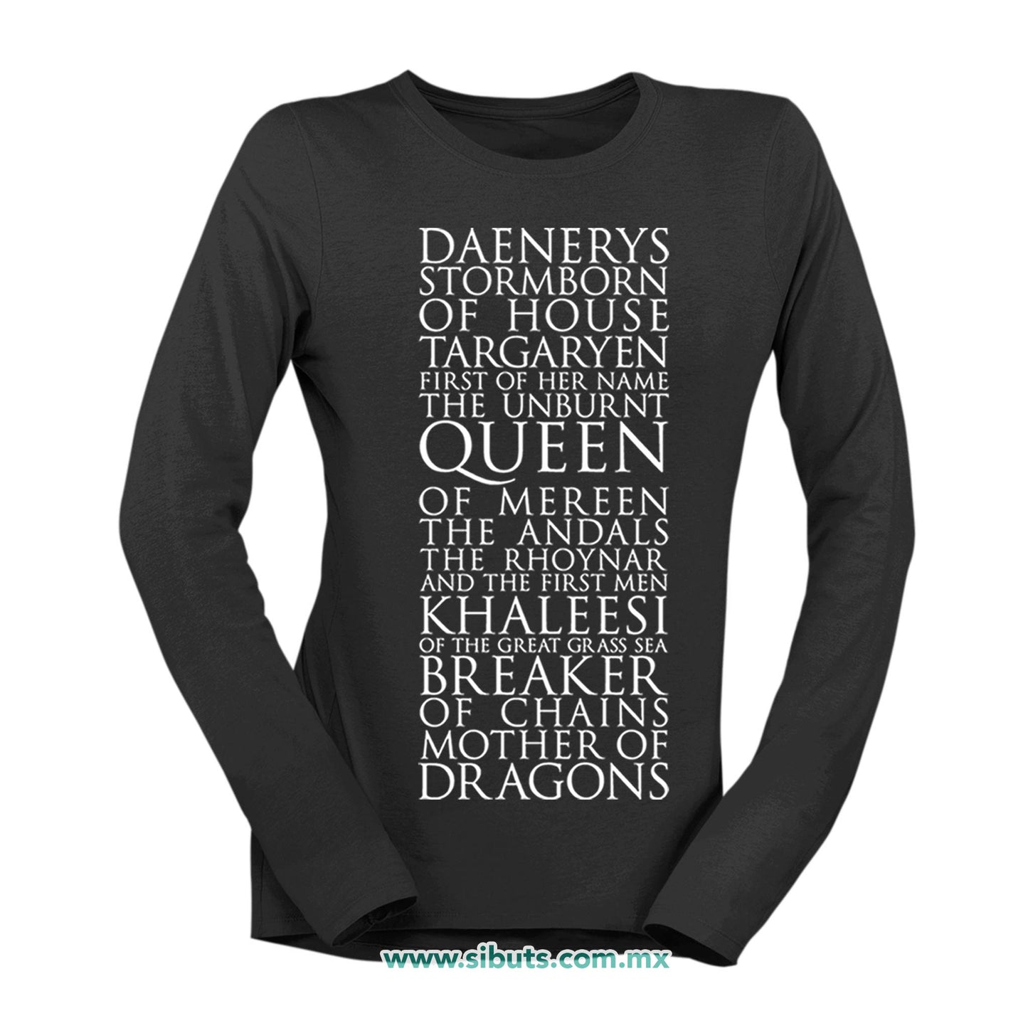 Playera Mujer Manga Larga Game Of Thrones Daenerys