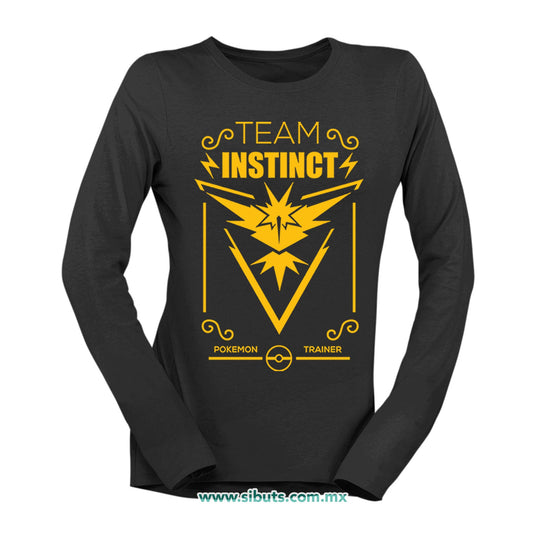 Playera Mujer Manga Larga Pokemon Go Team Instinct