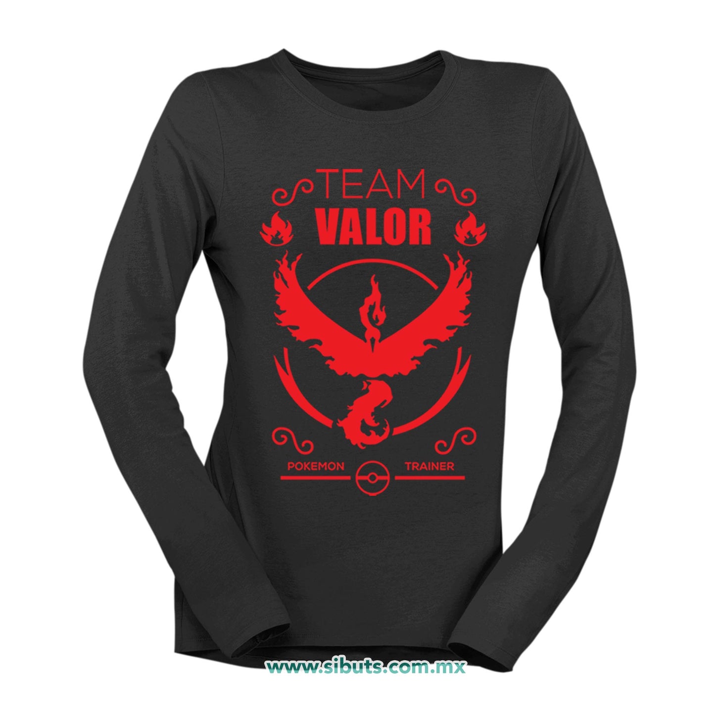 Playera Mujer Manga Larga Pokemon Go Team Valor