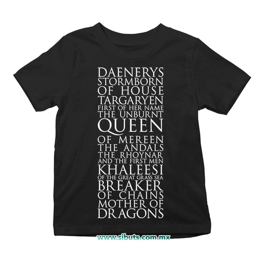 Playera Niño Game Of Thrones Daenerys