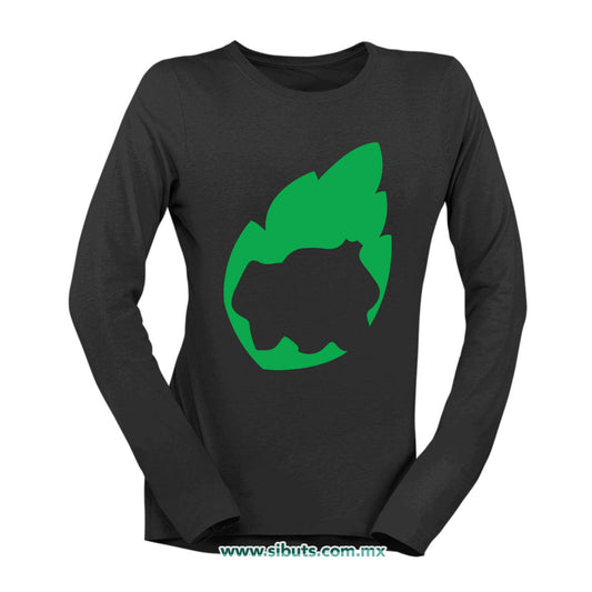 Playera Mujer Manga Larga Pokemon Bulbasaur