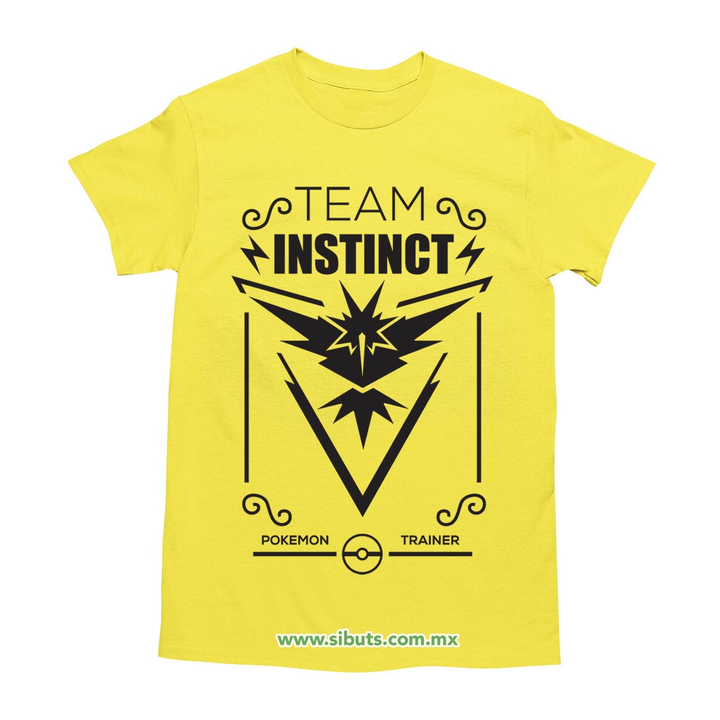 Playera Hombre Pokemon Team Instinct Amarillo