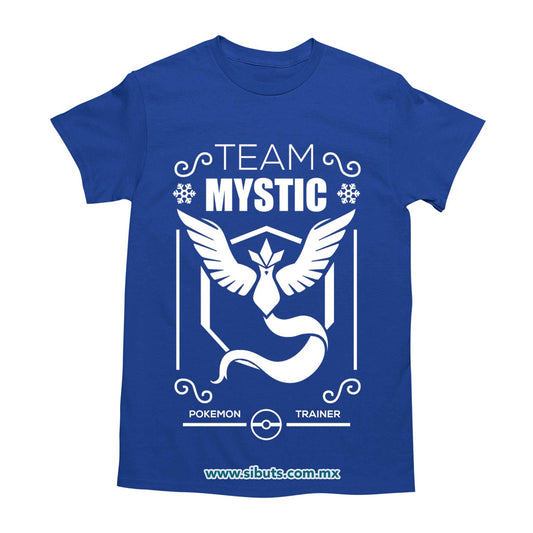 Playera Hombre Pokemon Team Mystic Azul