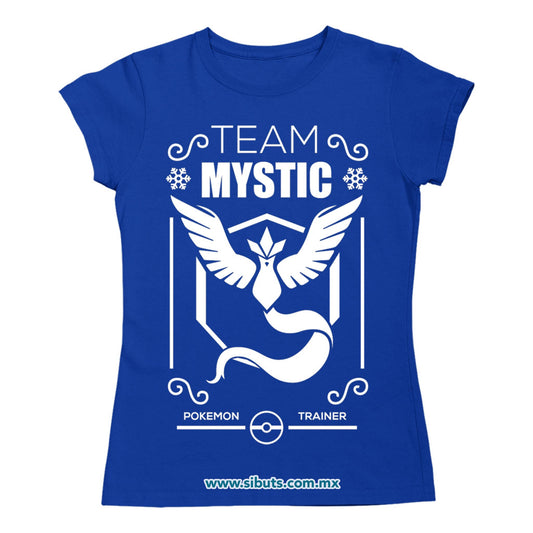Playera Mujer Pokemon Team Mystic Azul