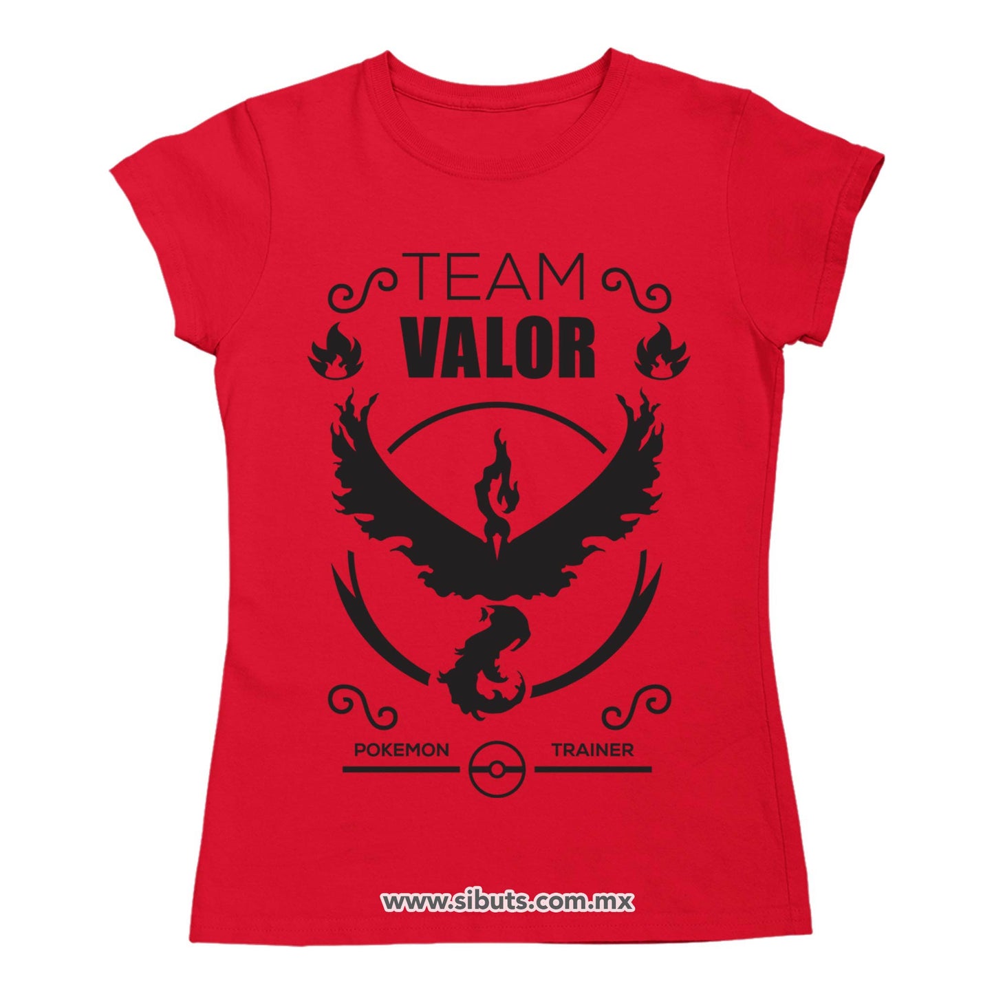 Playera Mujer Pokemon Go Team Valor Rojo