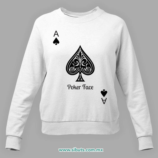 Sudadera Mujer Cuello Redondo Poker Face