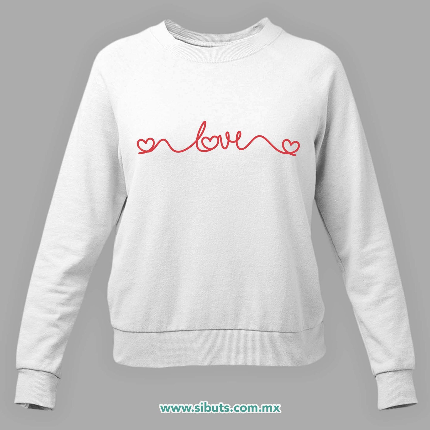 Sudadera Mujer Cuello Redondo San Valentin Hilo Corazón Love