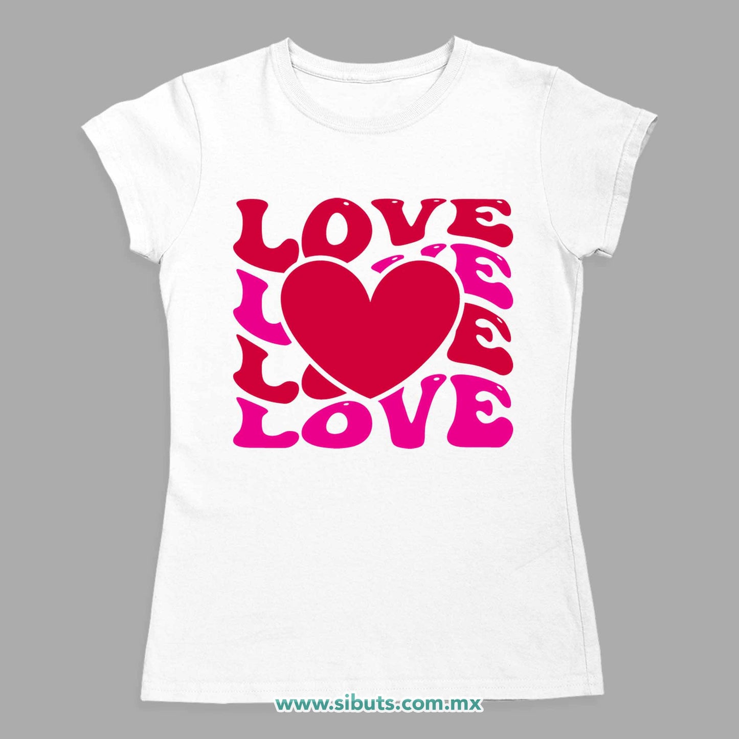 Playera Mujer San Valentin Love Love Corazón