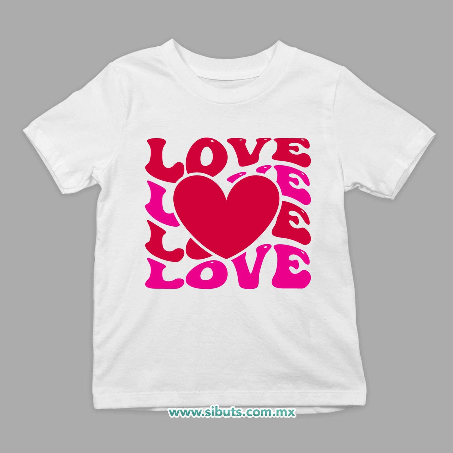 Playera Niño San Valentin Love Love Corazón