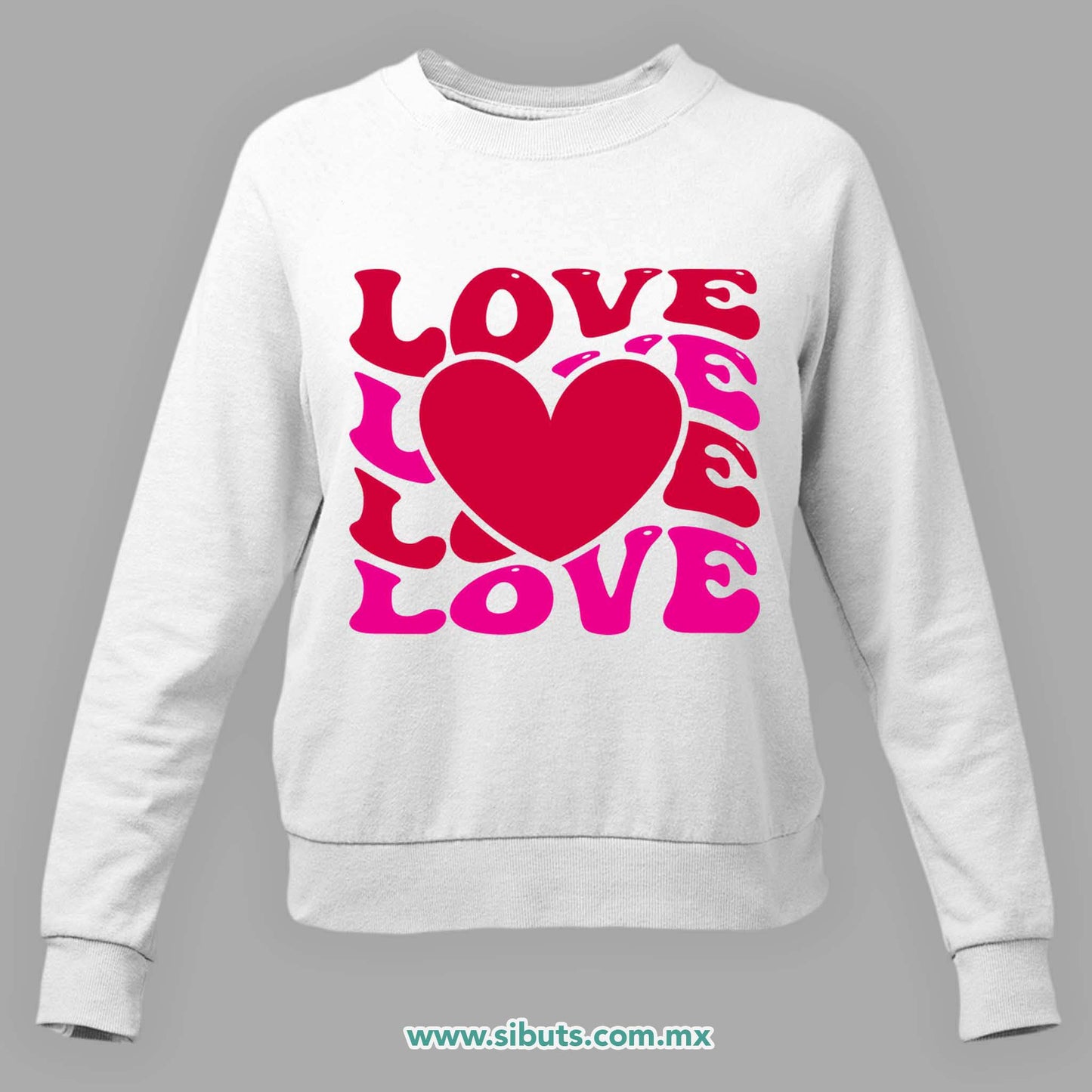 Sudadera Mujer Cuello Redondo San Valentin Love Love Corazón
