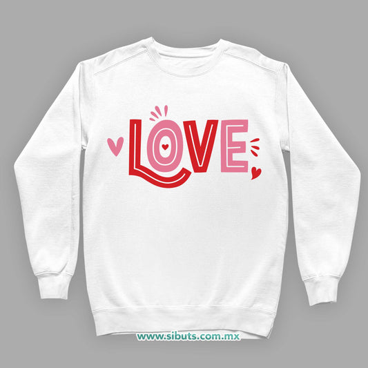 Sudadera Niña Cuello Redondo San Valentin Love Love Corazón