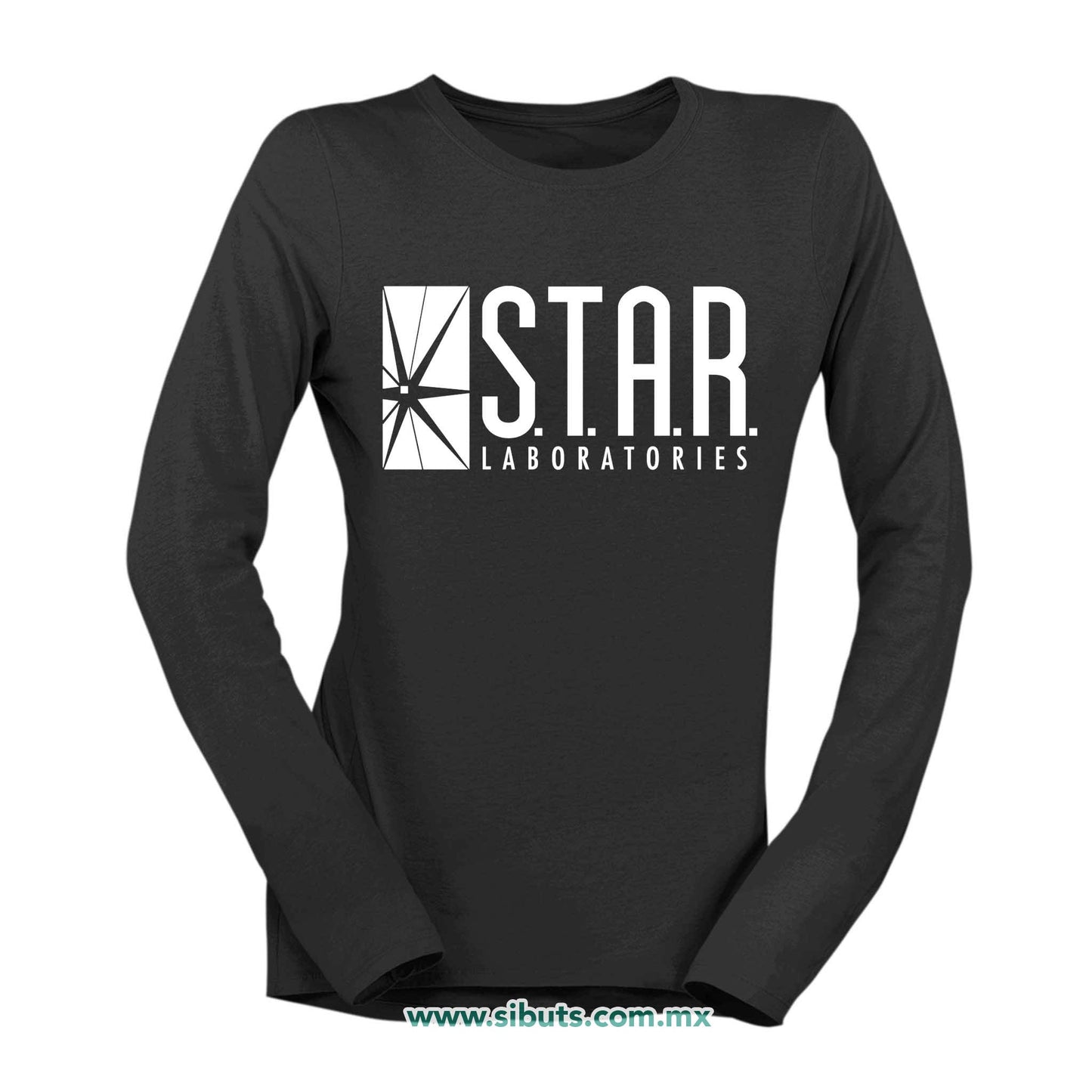 Playera Mujer Manga Larga Flash Star Lab Laboratories