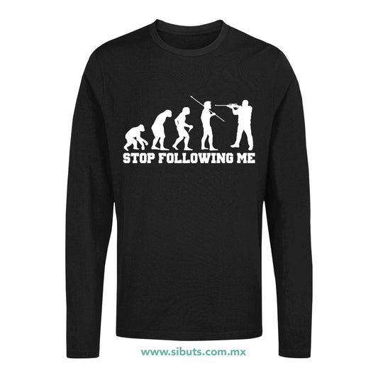 Playera Hombre Manga Larga Evolución Stop Following Me