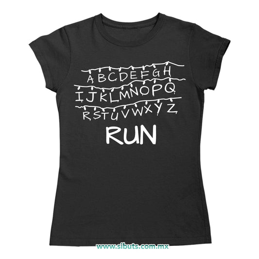 Playera Mujer Stranger Things Abcededario